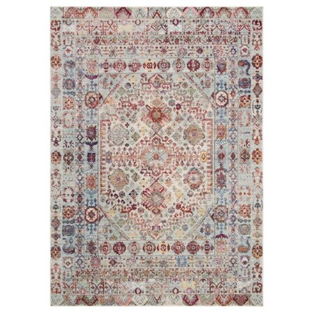 Safavieh 4 ft. x 5 ft. 7 in. Valencia Collection Global Rectangle Power Loomed Rug Blue & Multicolor VAL177M-4